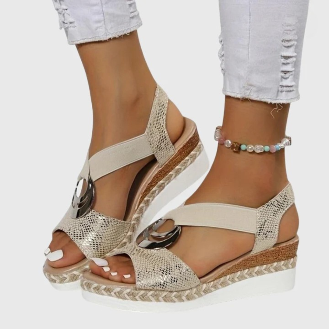 Espadrille Platform Sandals with Buckle Strap for Women