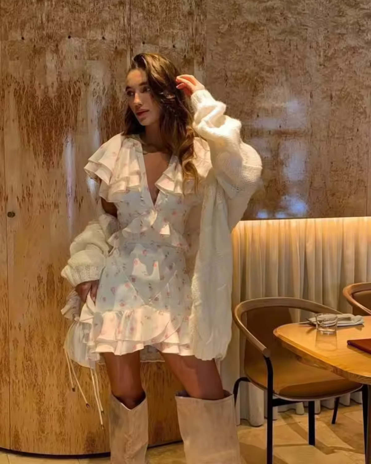 Floral Print Ruffle Mini Dress for Women