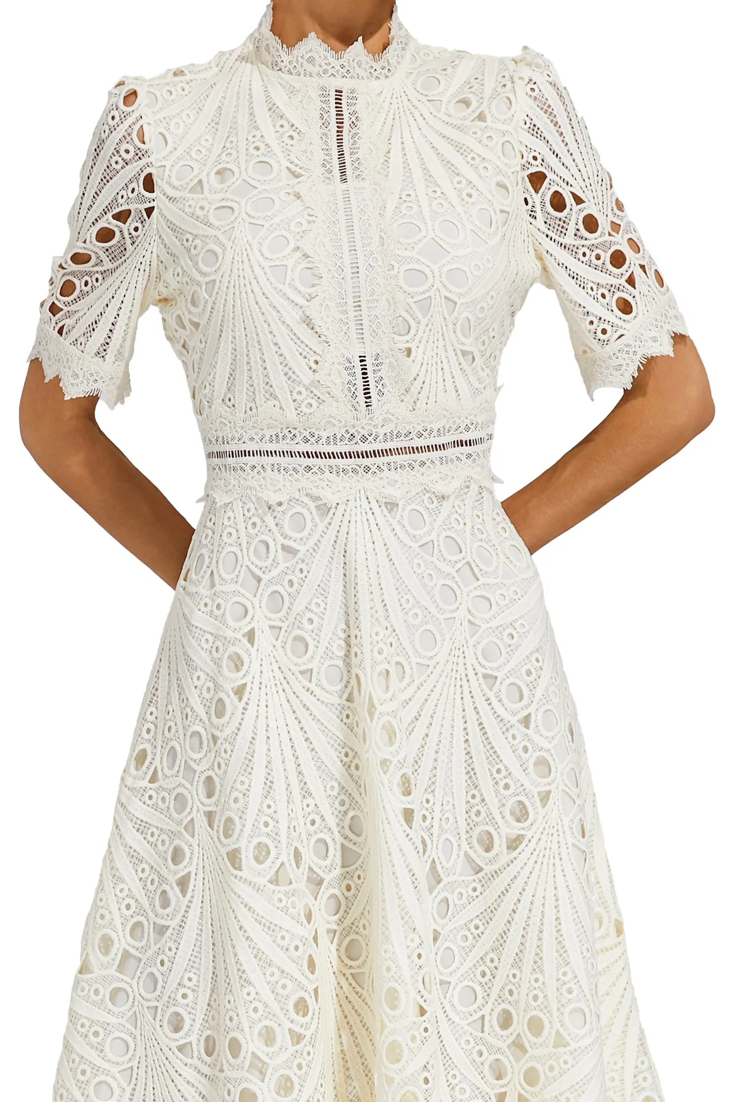 Lace A-Line Midi Dress for Women