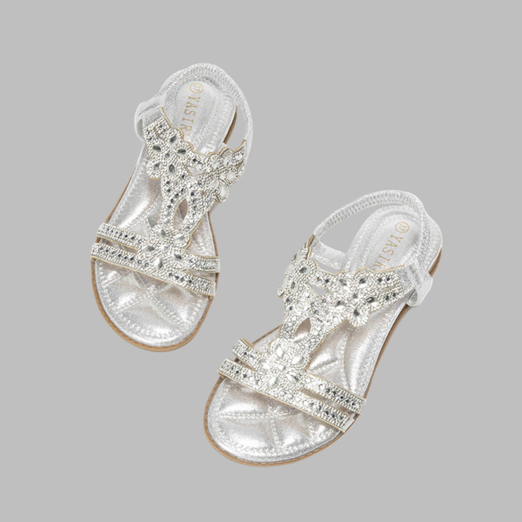 Embellished Slingback Flat Sandals for Women