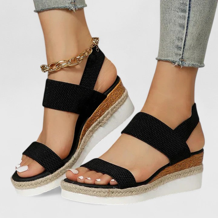 Espadrille Platform Sandals with Wide Straps for Women