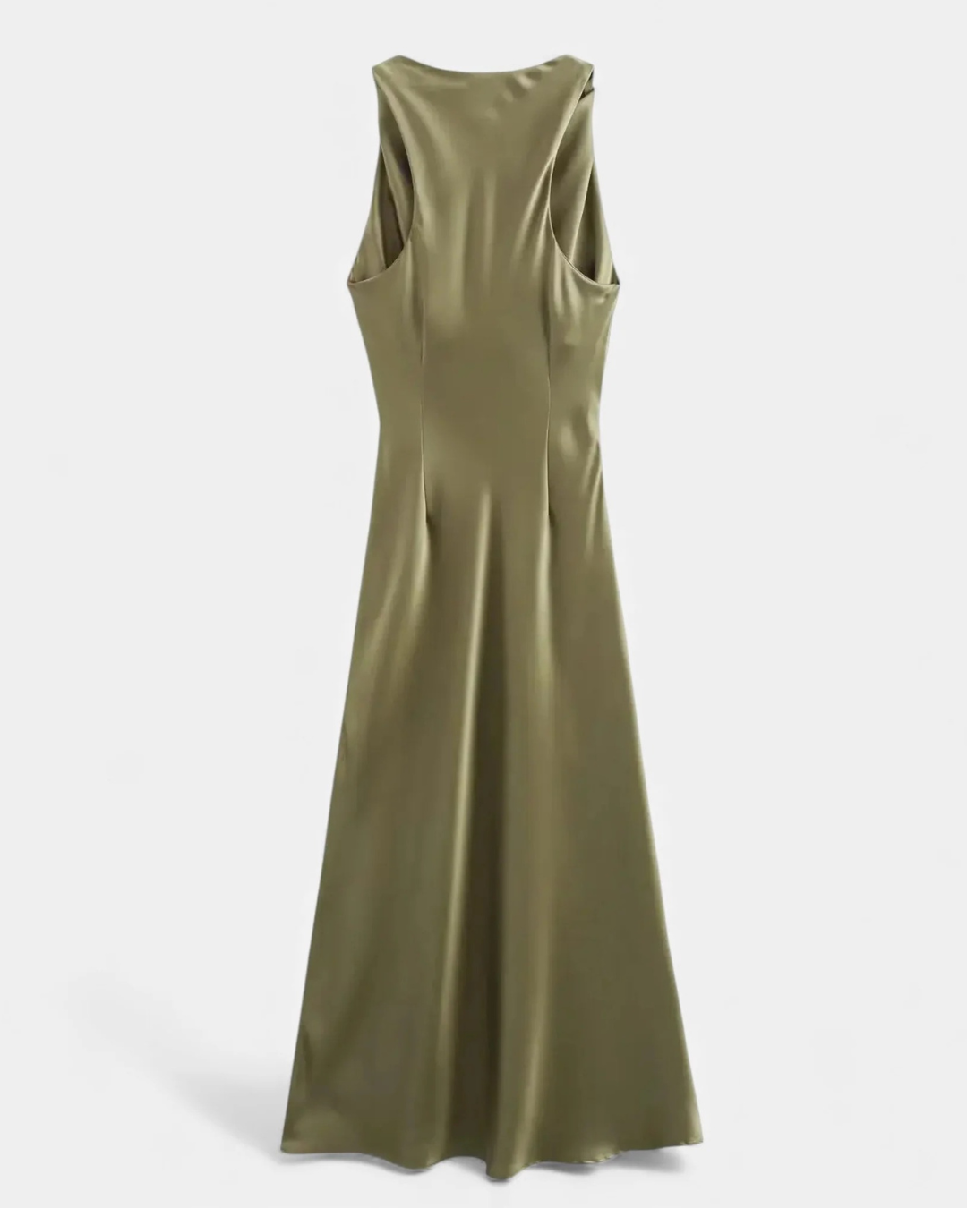 Satin Maxi Slip Dress with Drape Neckline for Women