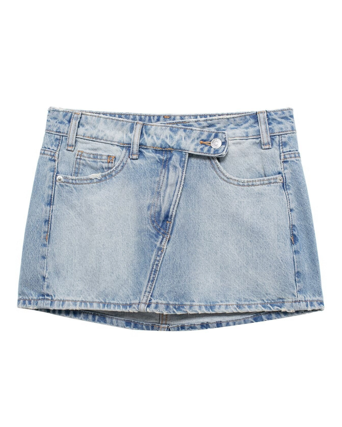 Denim Asymmetric Waist Mini Skirt for Women
