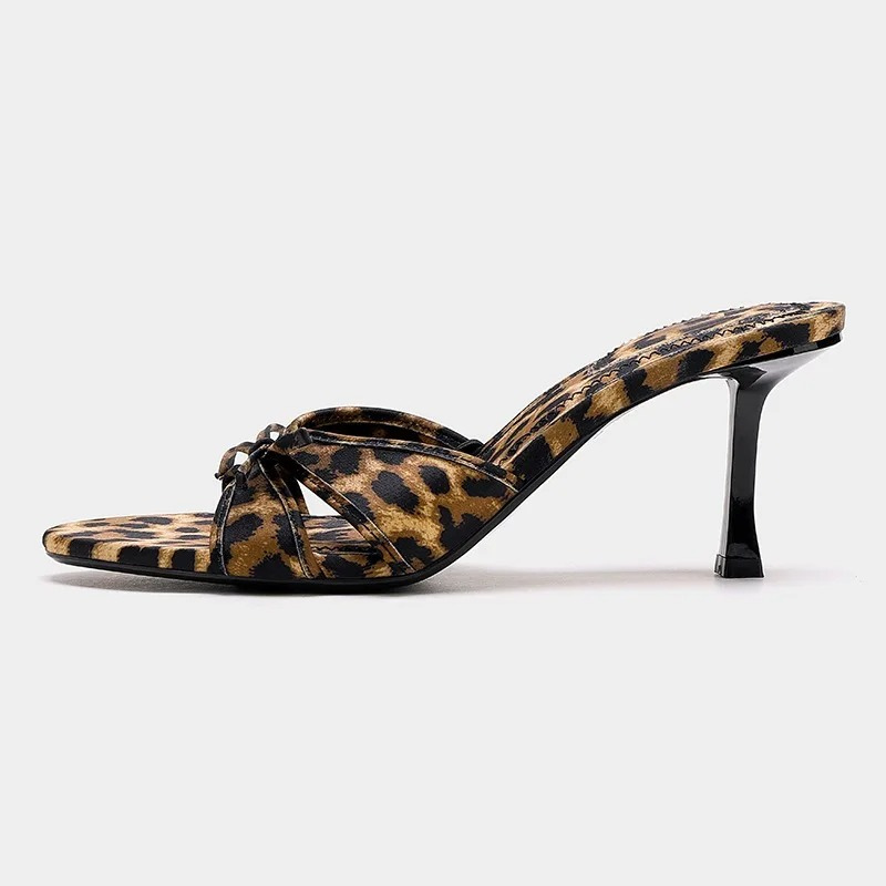 Open Toe Kitten Heels Mule Sandals for Women