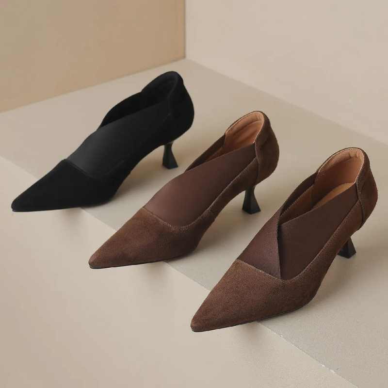 Pointed Toe Kitten Heels Ankle Boots for Women