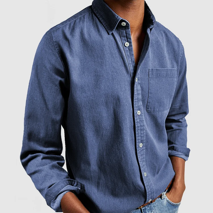 Denim Button-Down Shirt for Men