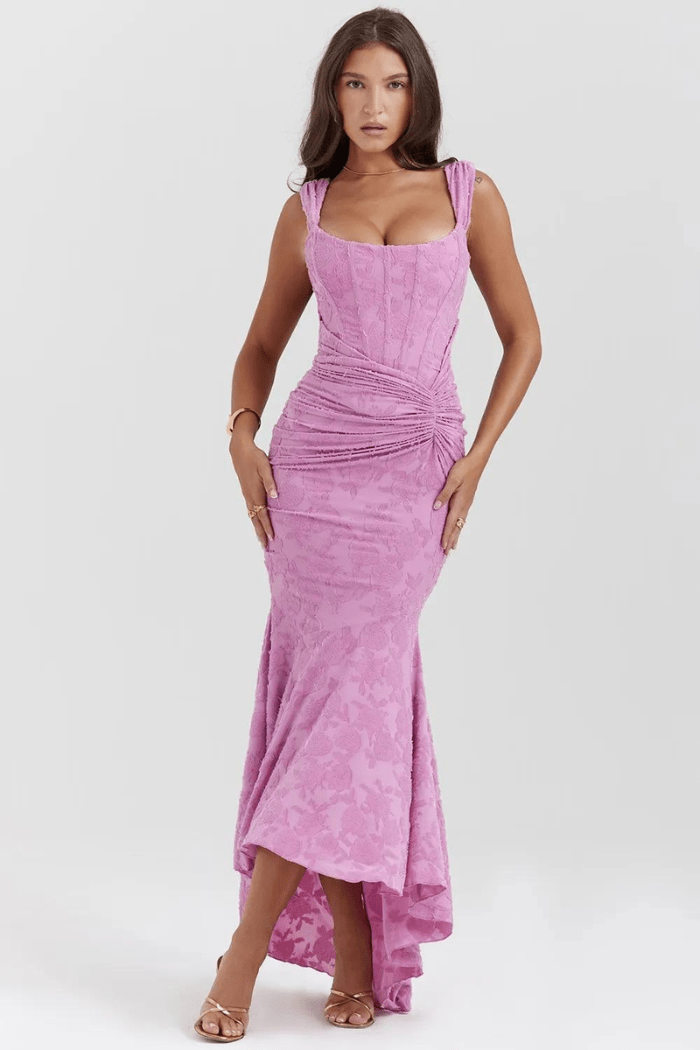 Lace Corset Wedding Guest Midi Dress for Women