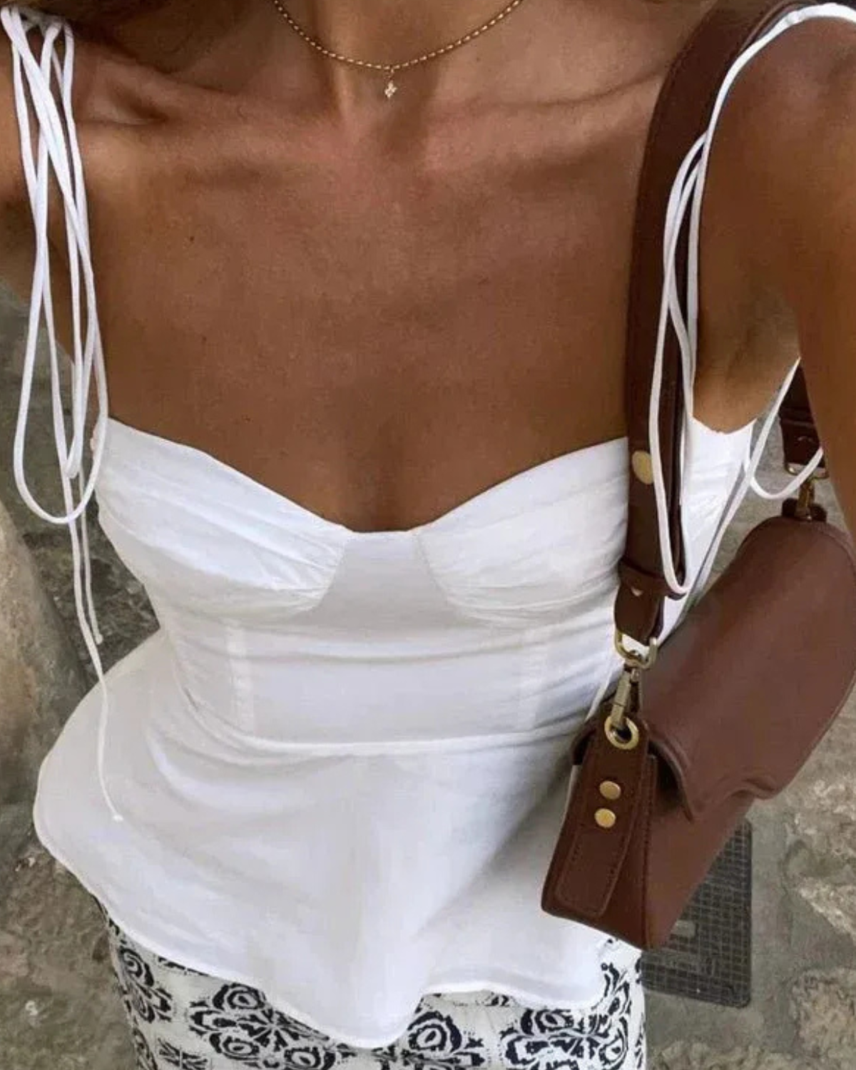 Peplum Cami Top with Sweetheart Neckline for Women