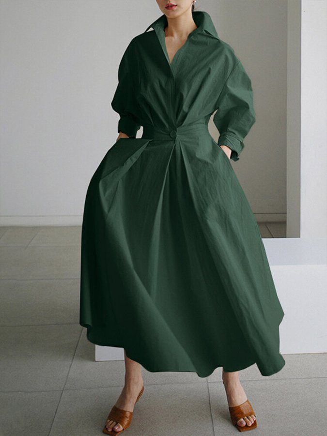 Wrap Shirt Maxi Dress Wedding Guest for Women