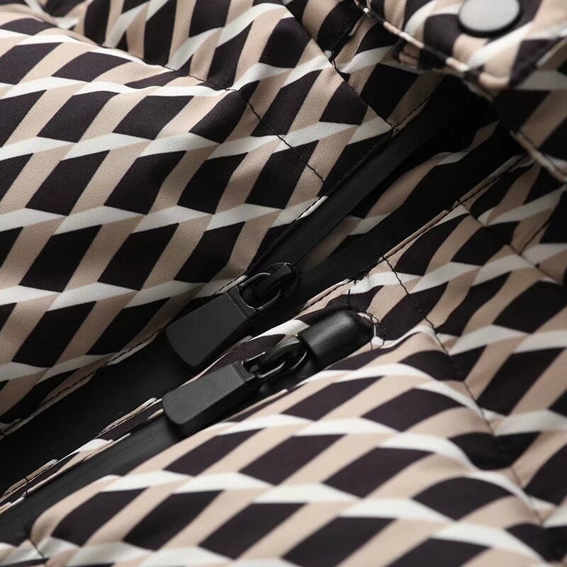 Hooded Puffer Jacket with Belt for Women