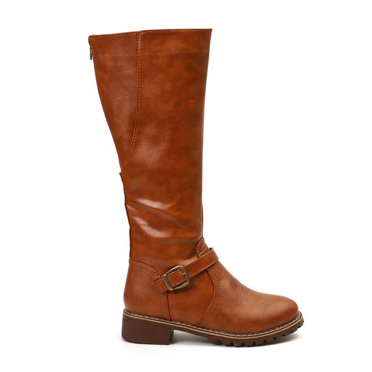 Faux Leather Knee-High Boots for Women
