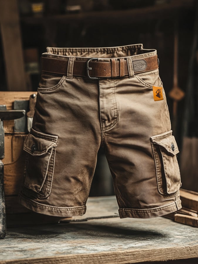 Cargo Shorts with Utility Pockets for Men