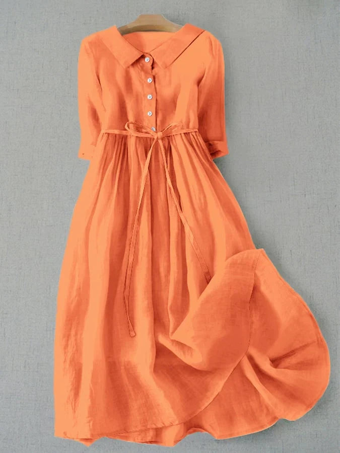 Button-Down A-Line Shirt Dress for Women