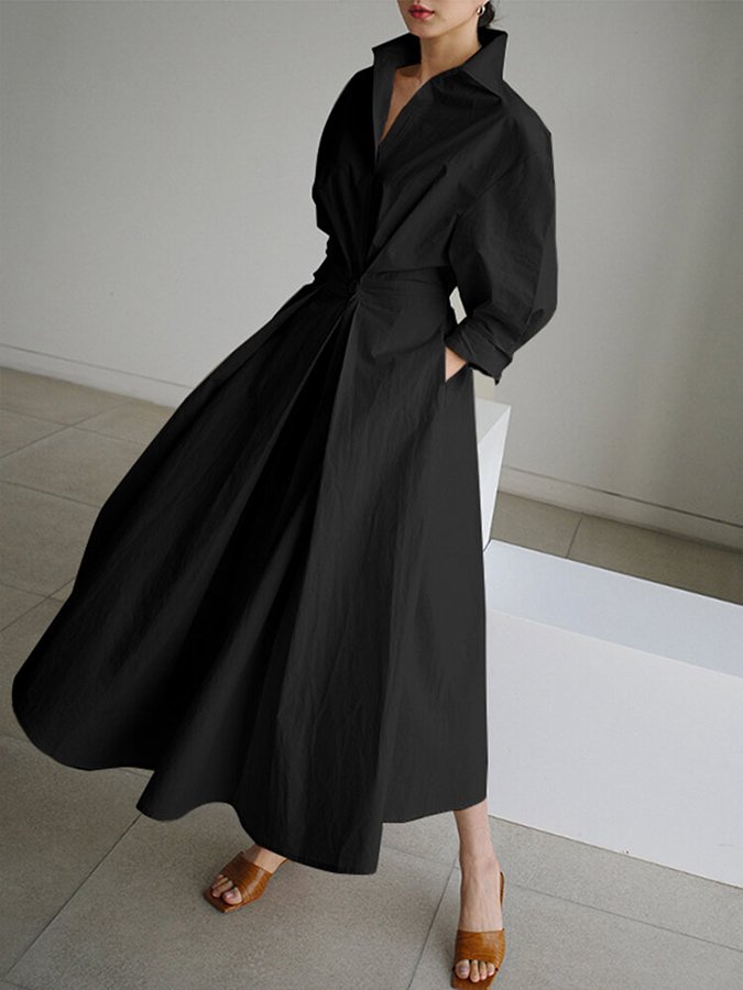 Wrap Shirt Maxi Dress Wedding Guest for Women