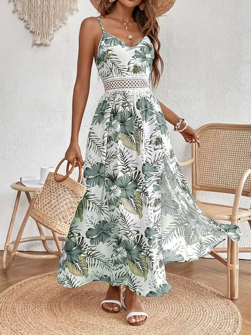 Floral A-Line Wedding Guest Midi Dress for Women