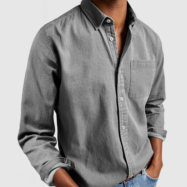 Denim Button-Down Shirt for Men