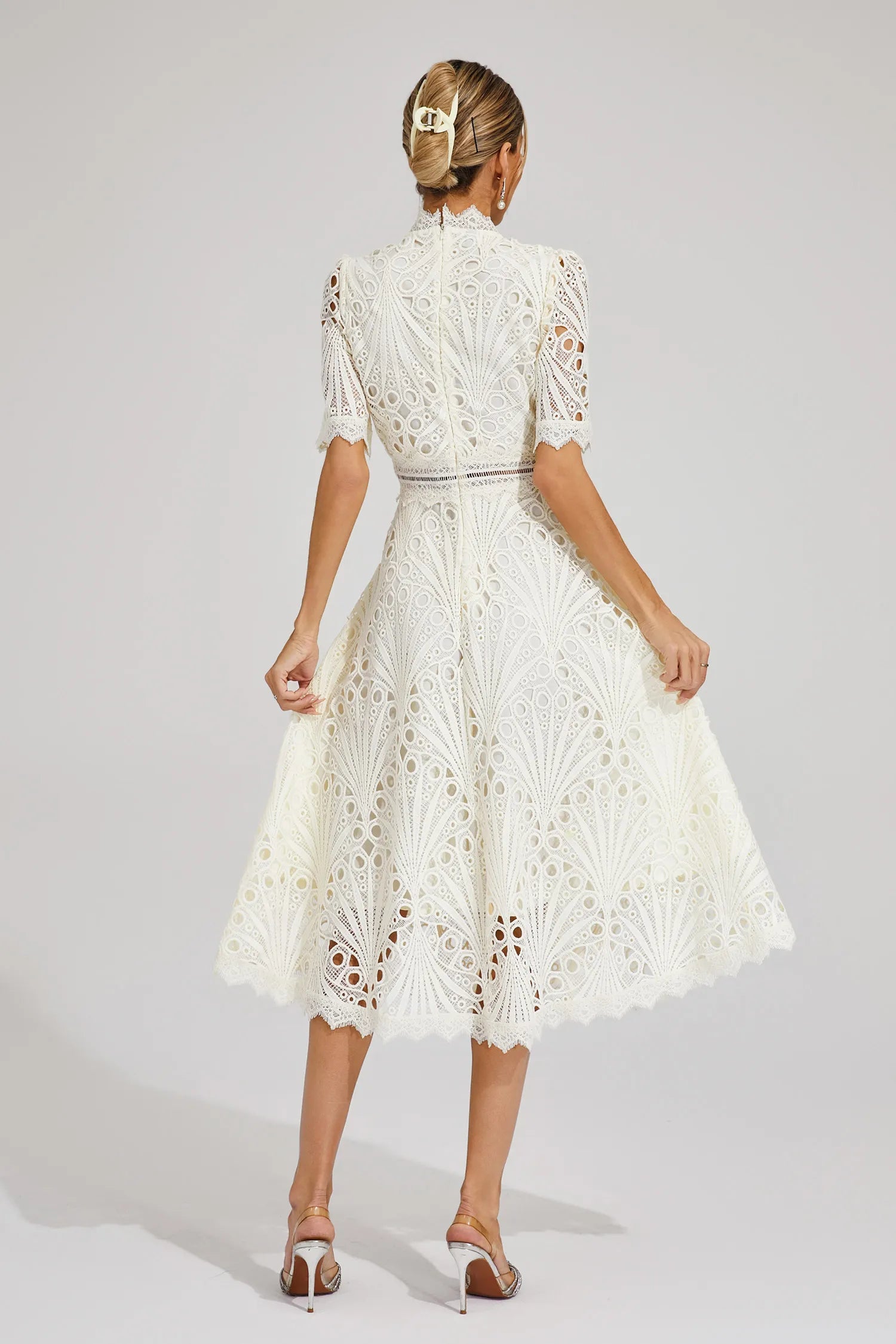 Lace A-Line Midi Dress for Women