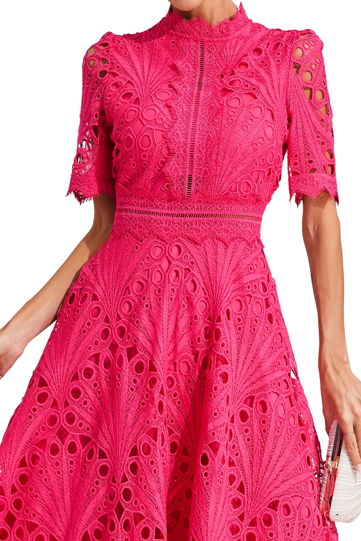 Lace A-Line Midi Dress for Women