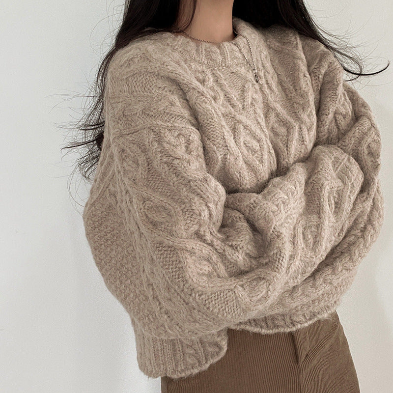Women's Cable Knit Cropped Jumper