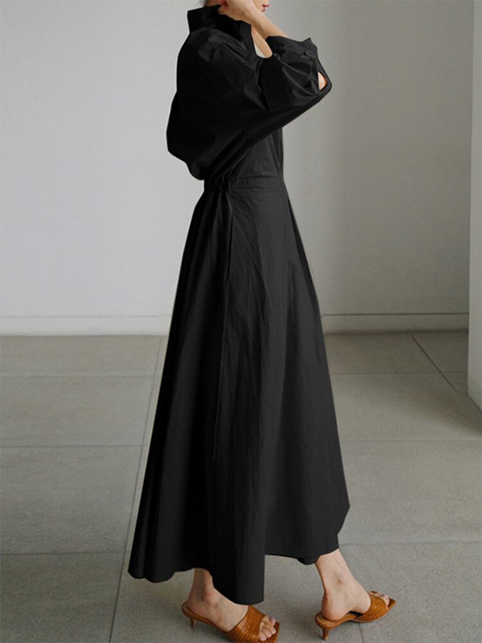 Wrap Shirt Maxi Dress Wedding Guest for Women