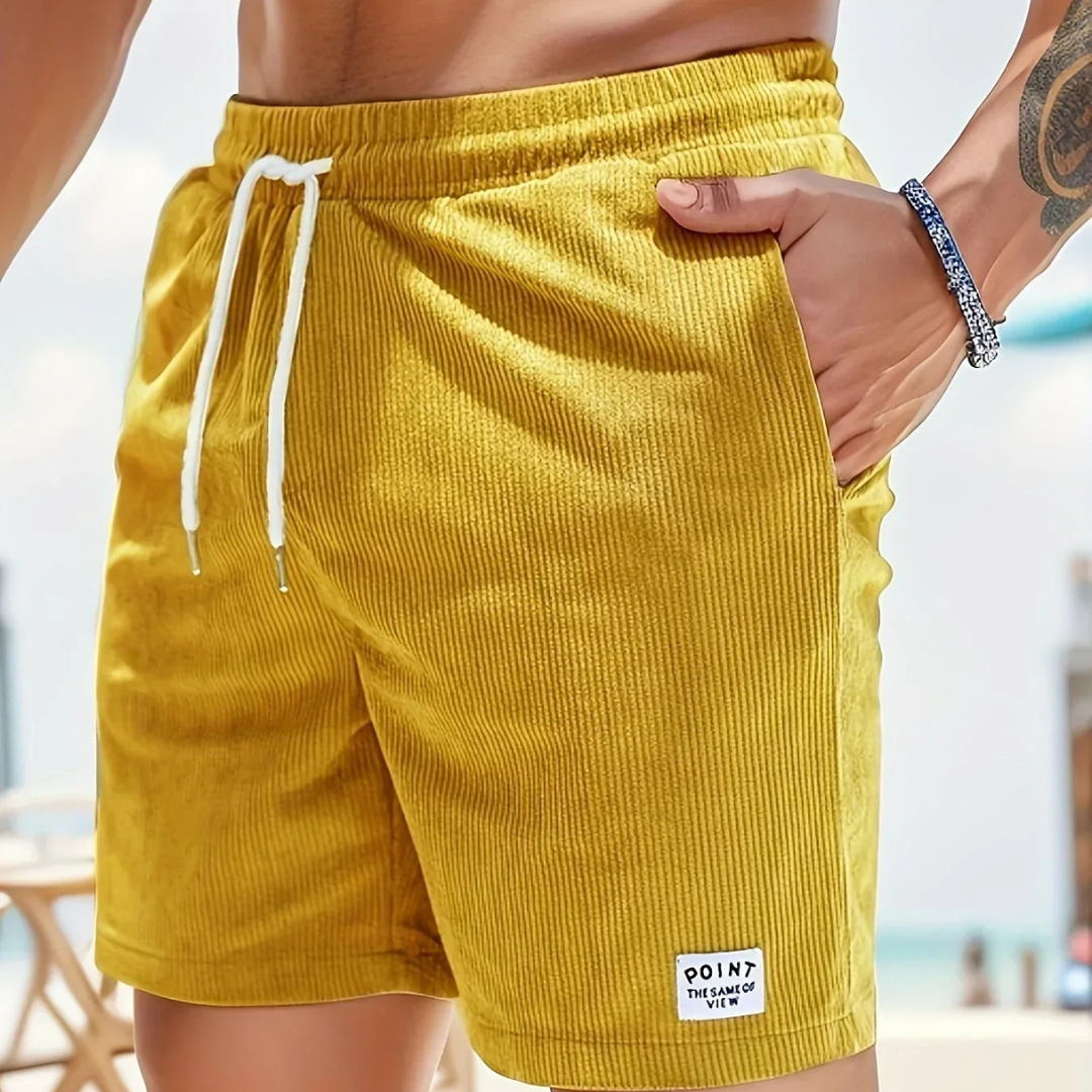 Ribbed Drawstring Casual Shorts for Men
