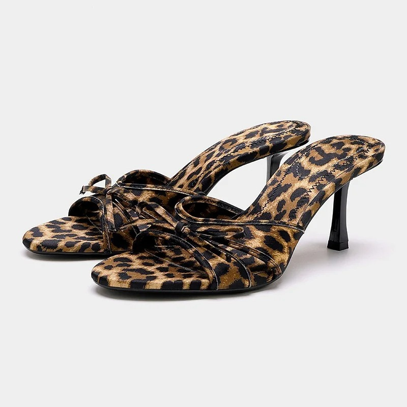 Open Toe Kitten Heels Mule Sandals for Women