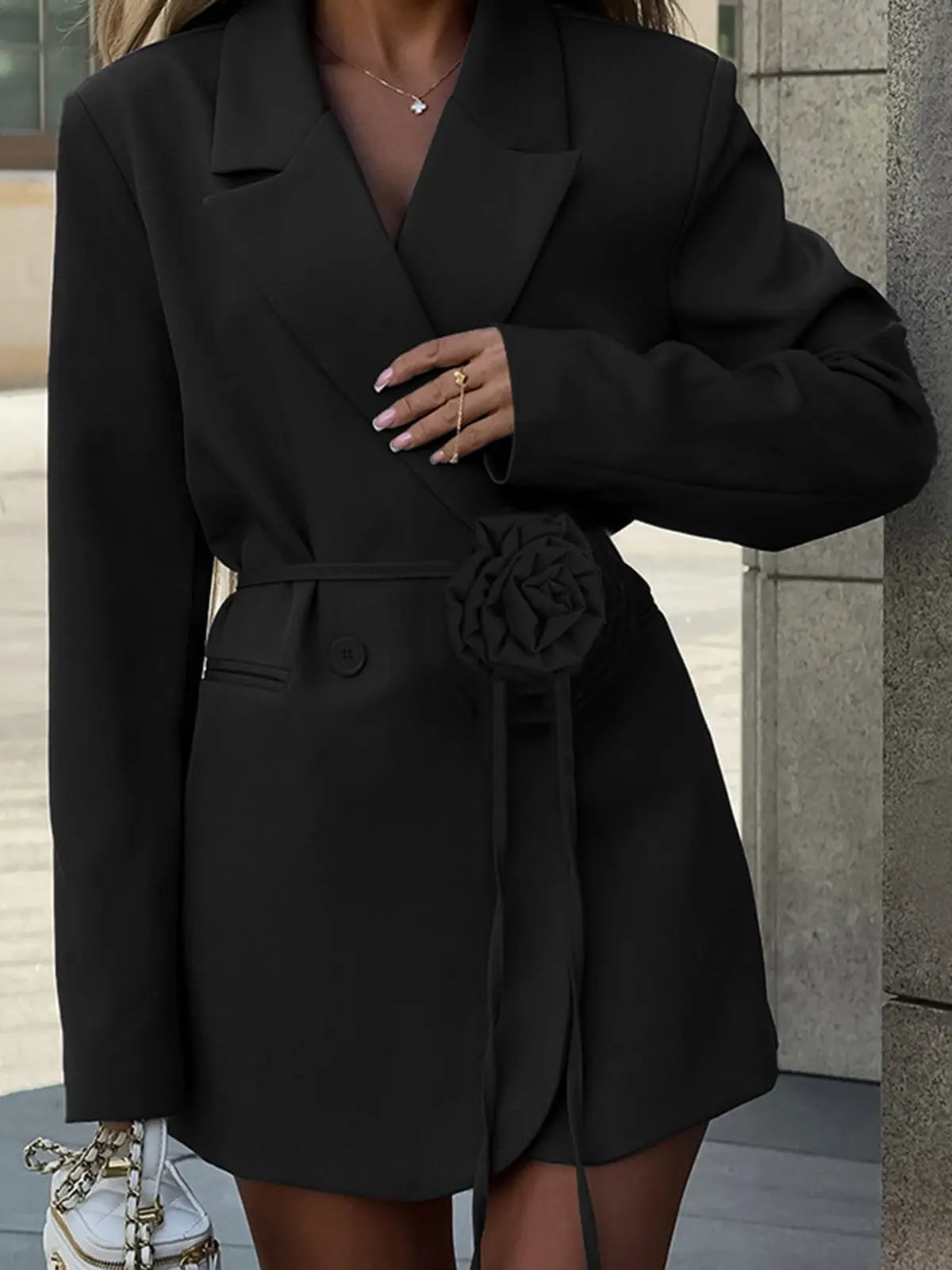 Tie Waist Blazer Dress for Women