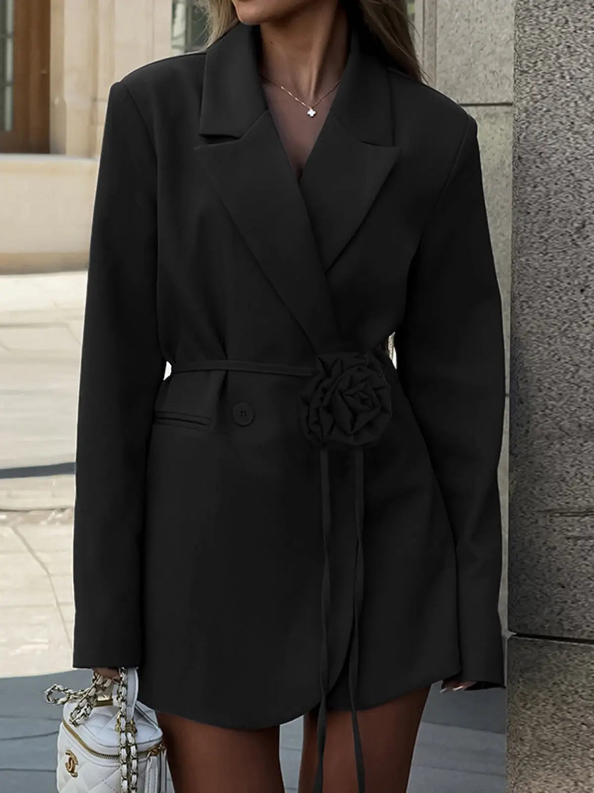 Tie Waist Blazer Dress for Women