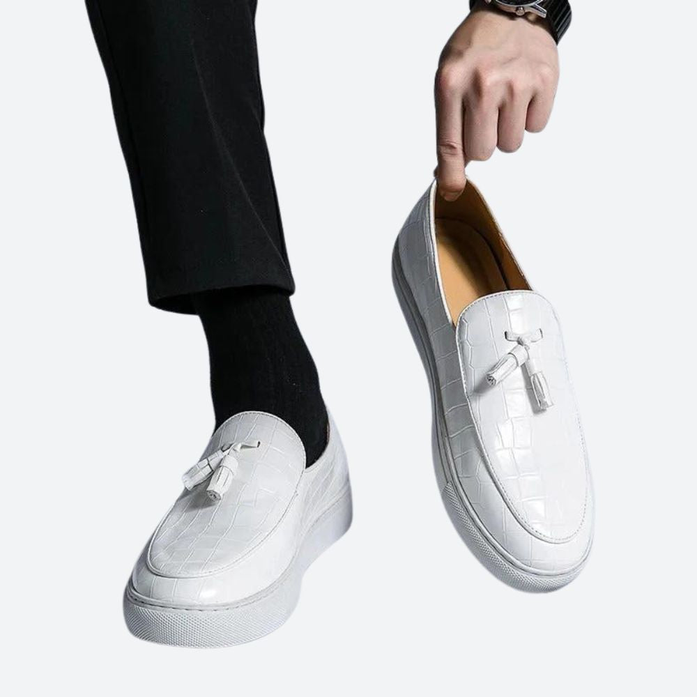 Crocodile Embossed Loafers for Men