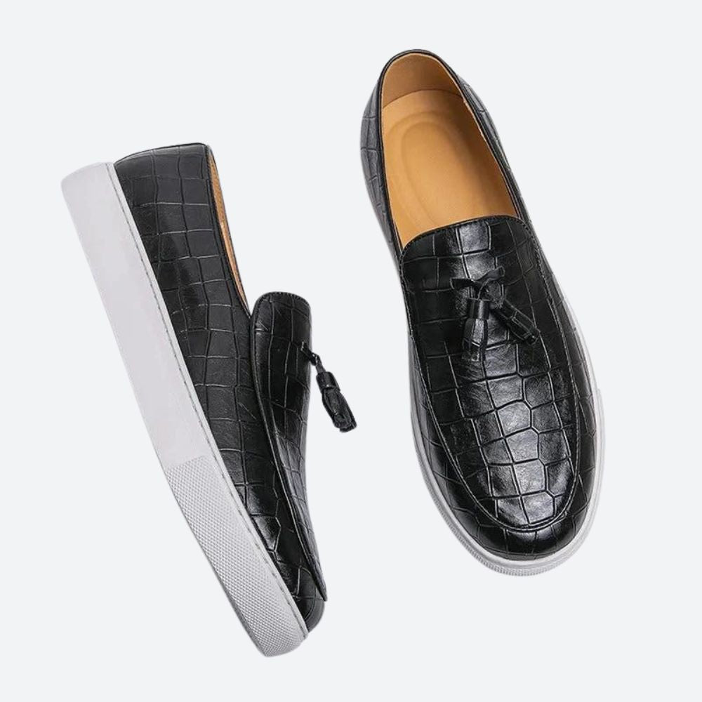 Crocodile Embossed Loafers for Men