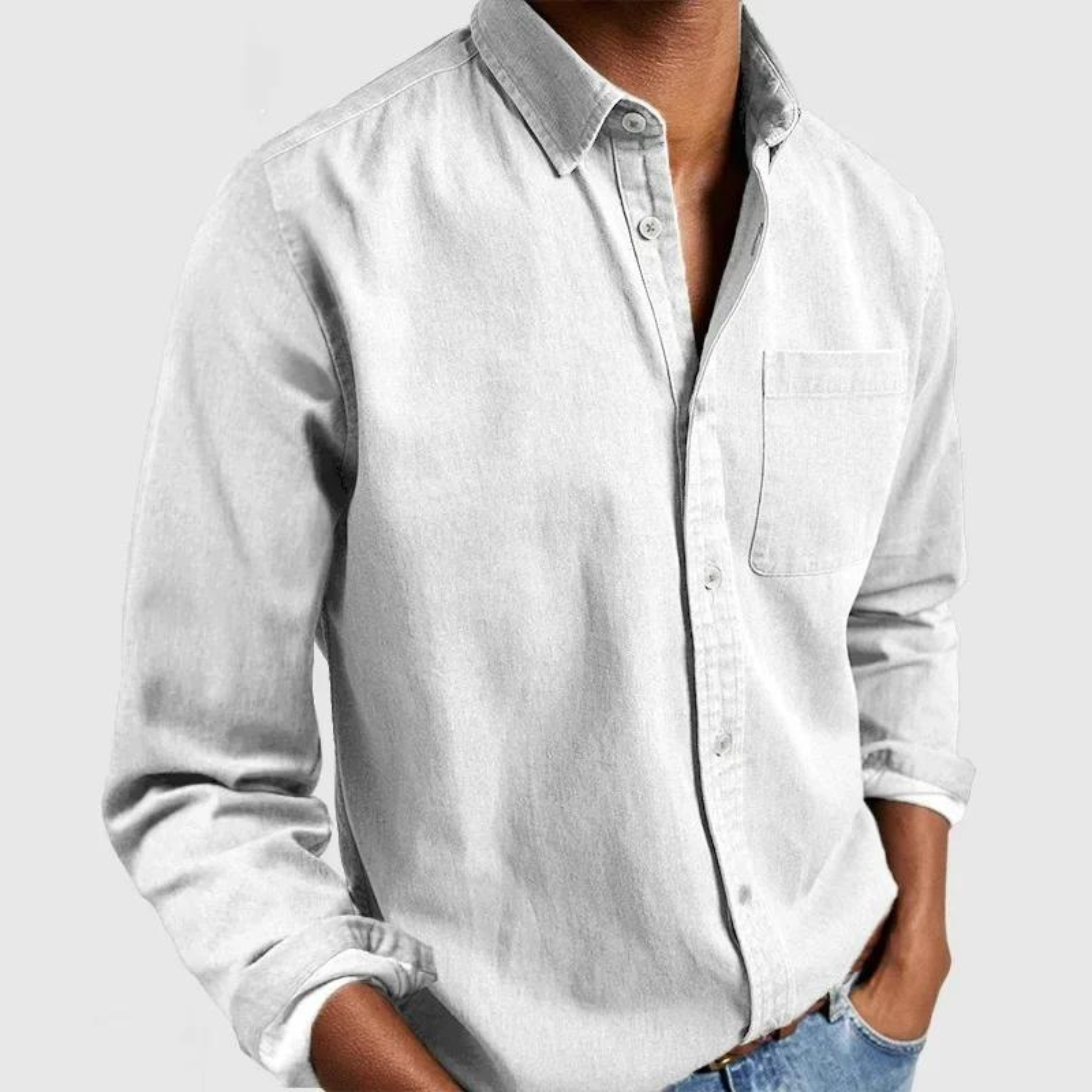 Denim Button-Down Shirt for Men