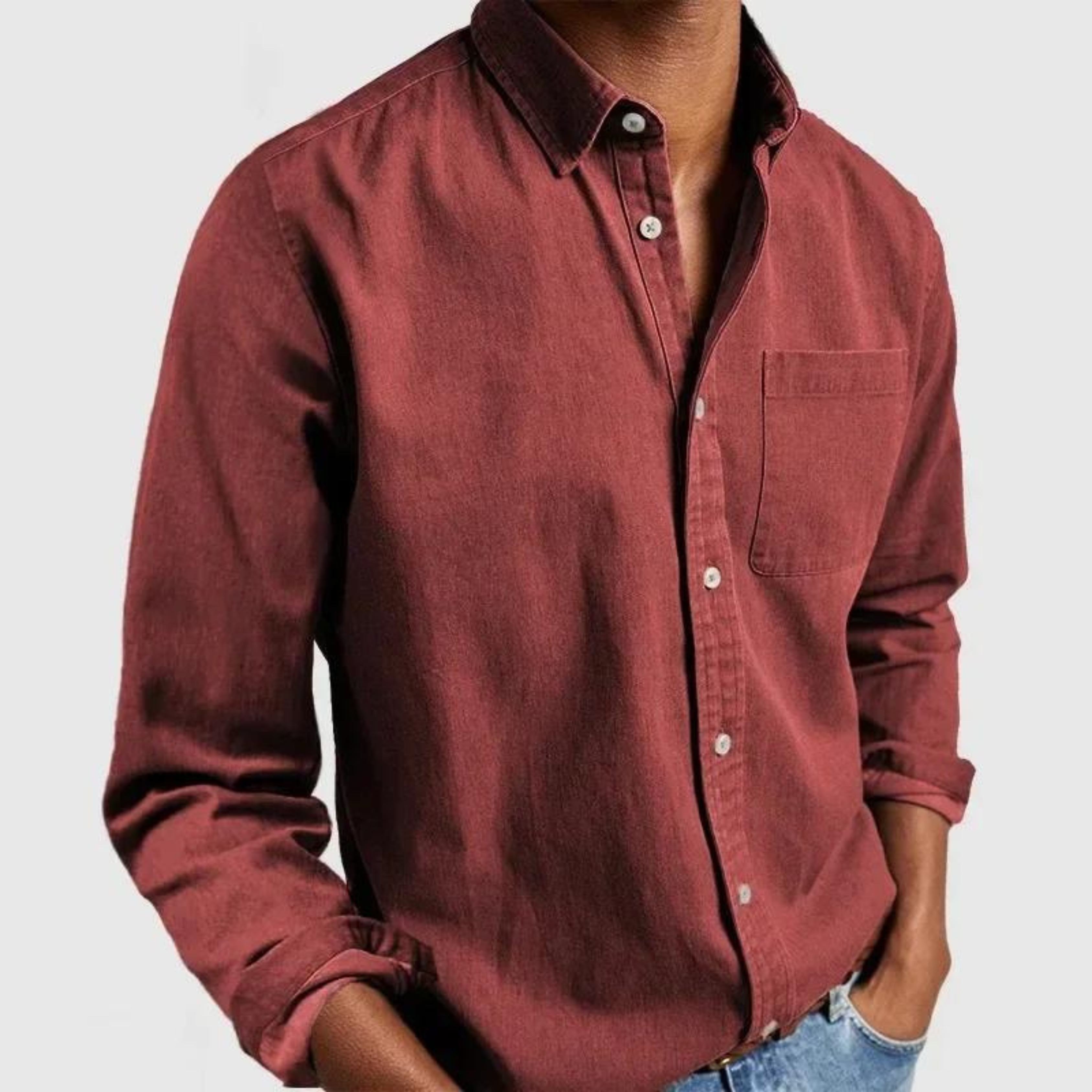 Denim Button-Down Shirt for Men
