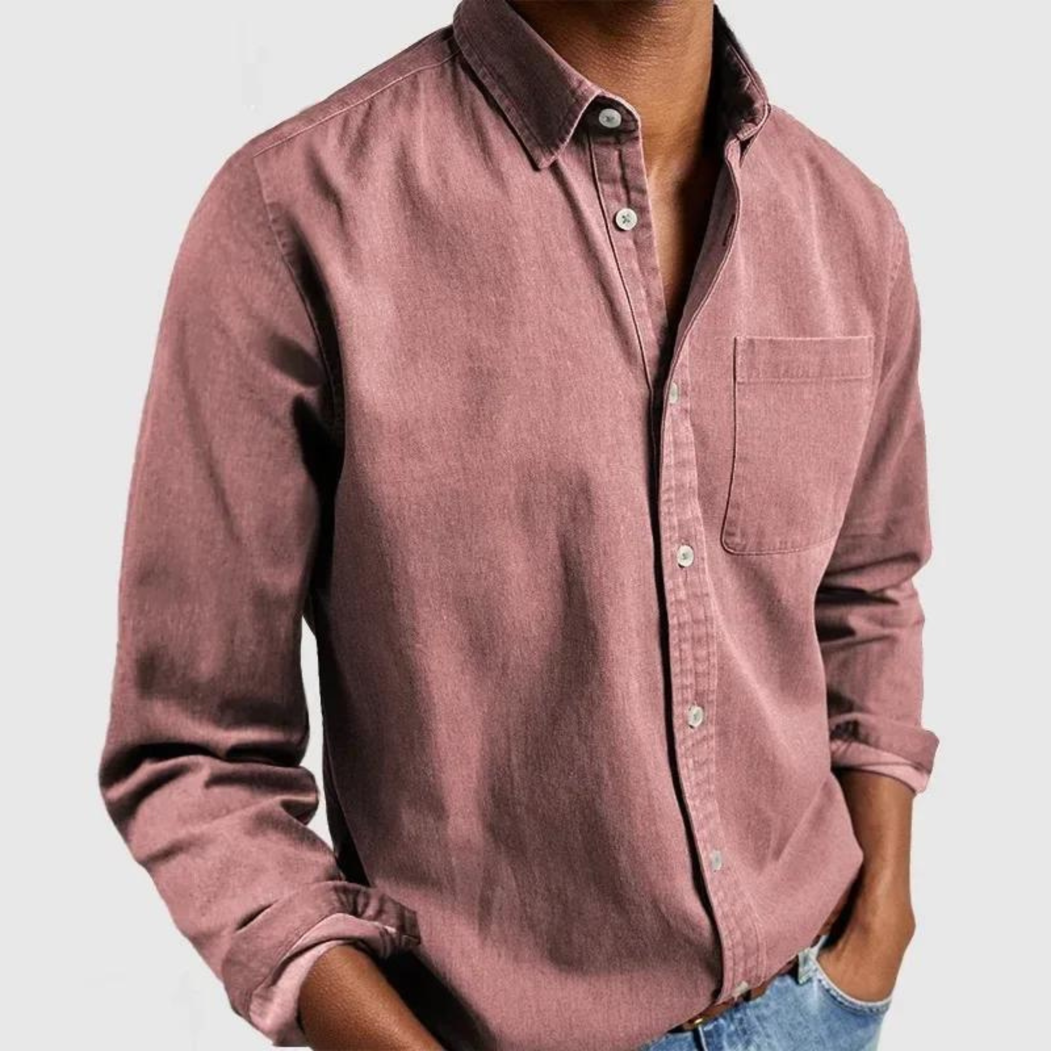 Denim Button-Down Shirt for Men
