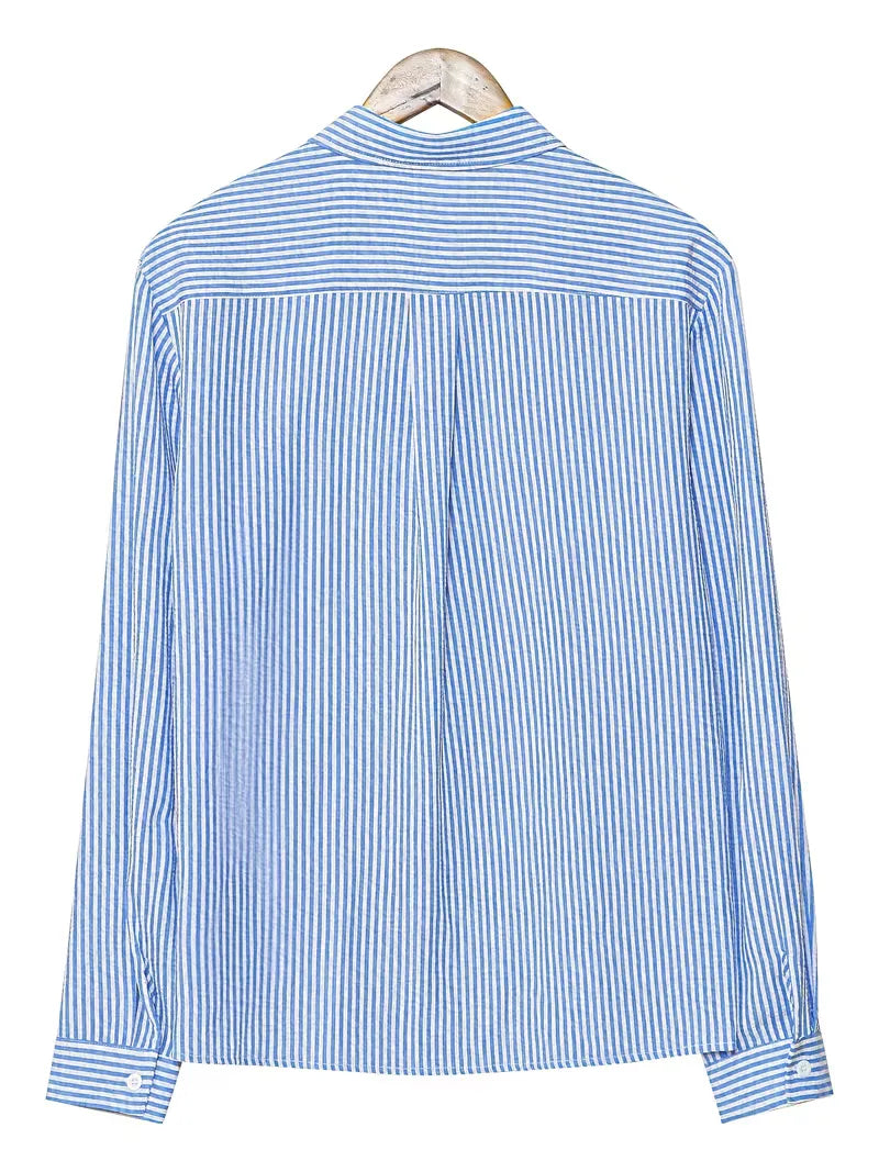 Striped Button-Down Polo Shirt for Men