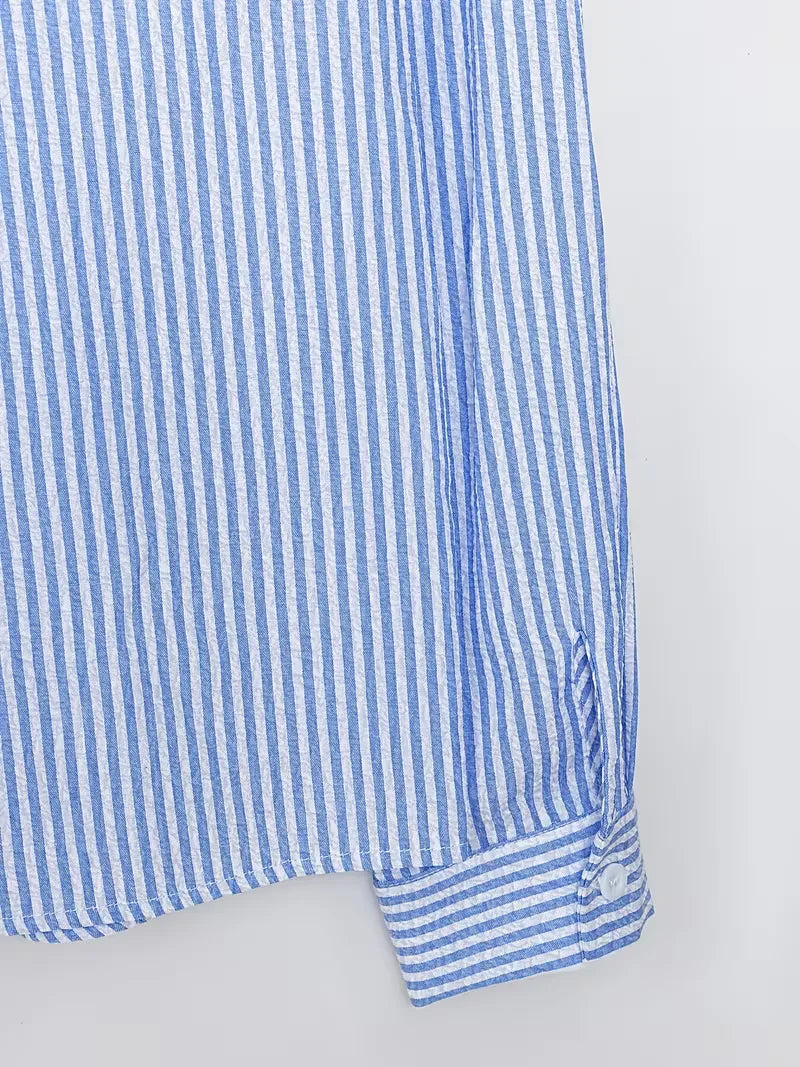 Striped Button-Down Polo Shirt for Men