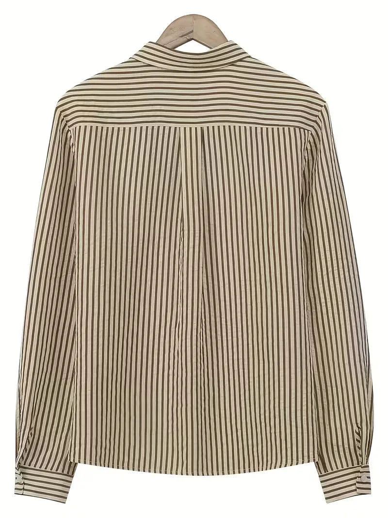 Vertical Striped Long Sleeve Shirt for Men