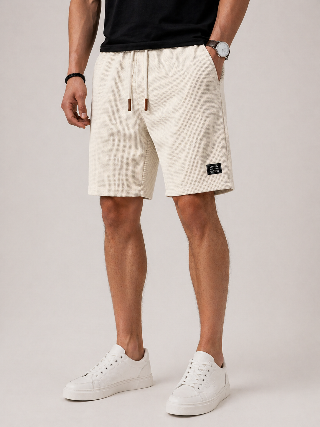 Textured Drawstring Shorts for Men