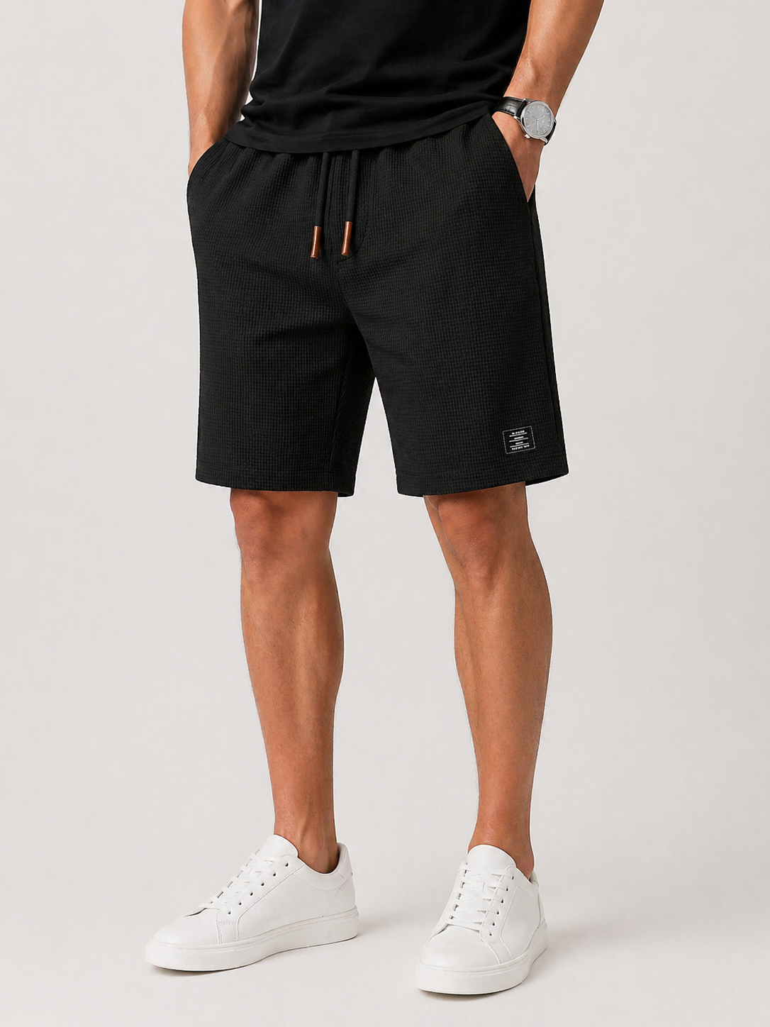 Textured Drawstring Shorts for Men