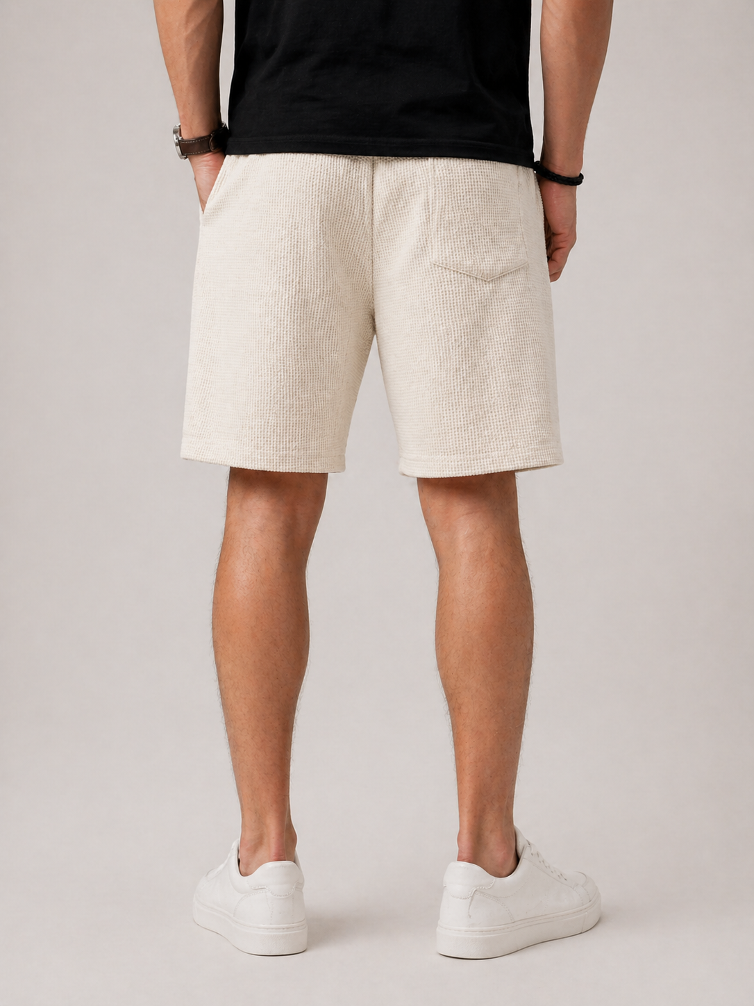 Textured Drawstring Shorts for Men