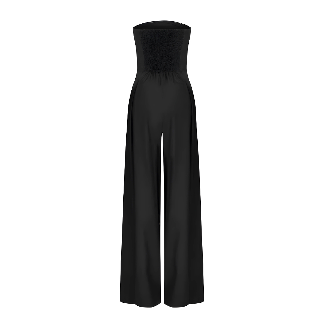 Strapless Wide Leg Jumpsuit with Pockets for Women