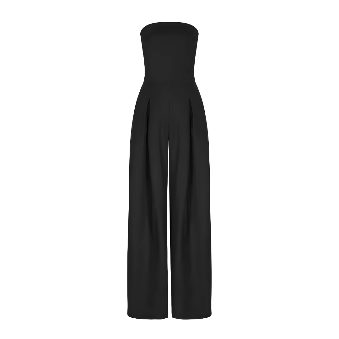 Strapless Wide Leg Jumpsuit with Pockets for Women