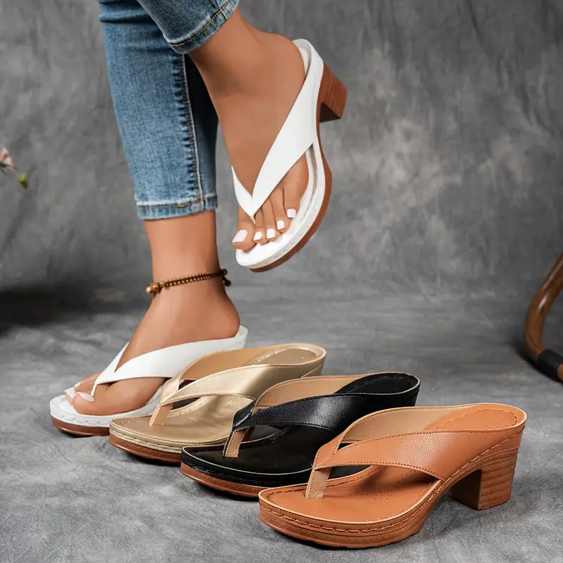Block Heel Platform Summer Sandals for Women