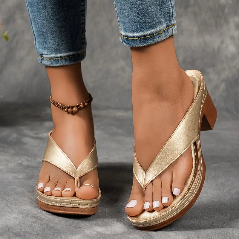 Block Heel Platform Summer Sandals for Women