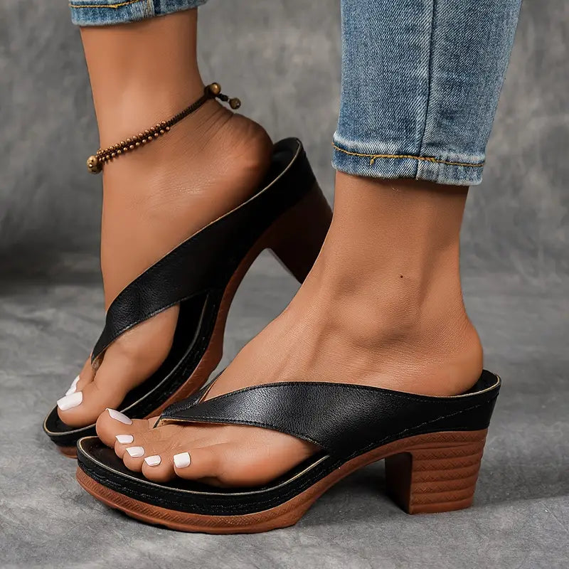 Block Heel Platform Summer Sandals for Women