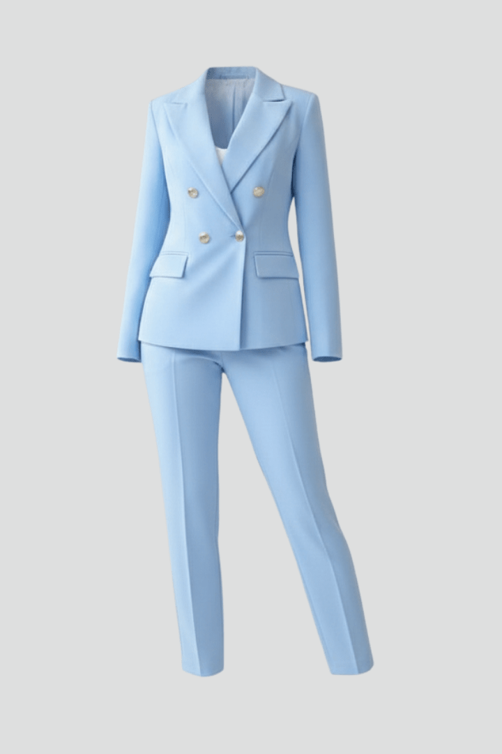 Double-Breasted Blazer Suit Set for Women