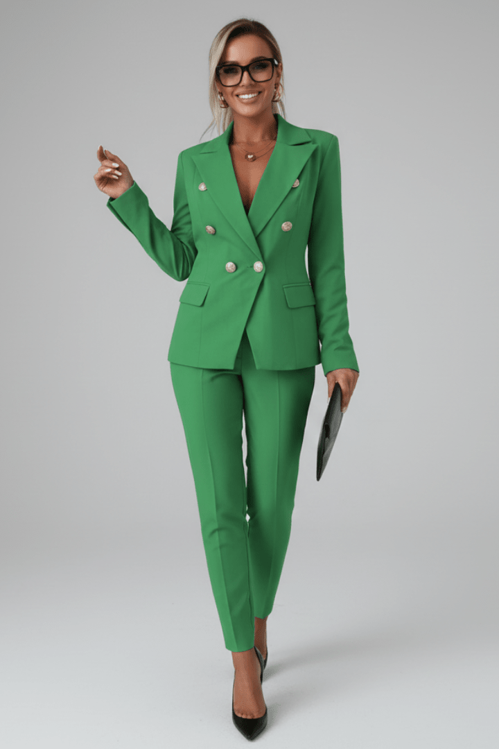 Double-Breasted Blazer Suit Set for Women