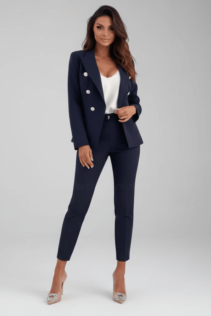 Double-Breasted Blazer Suit Set for Women