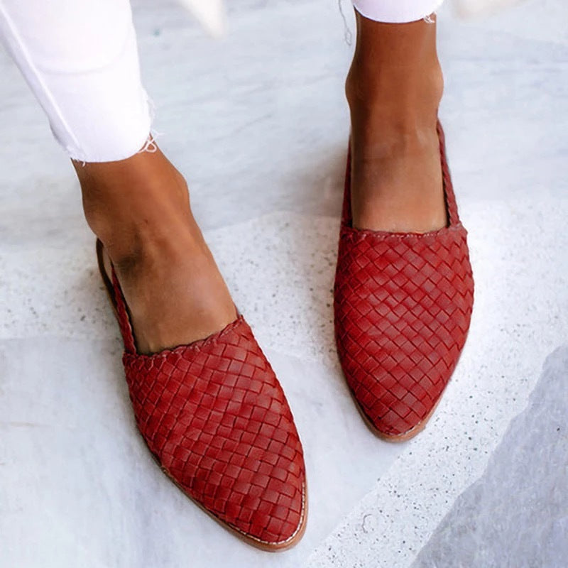 Woven Pointed Toe Sandals with Slingback for Women