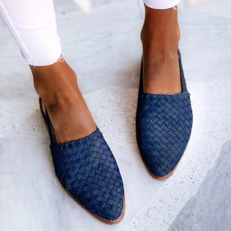 Woven Pointed Toe Sandals with Slingback for Women