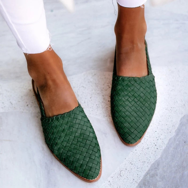 Woven Pointed Toe Sandals with Slingback for Women